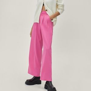 Pink Nasty Gal Wide Leg Tailored Pants